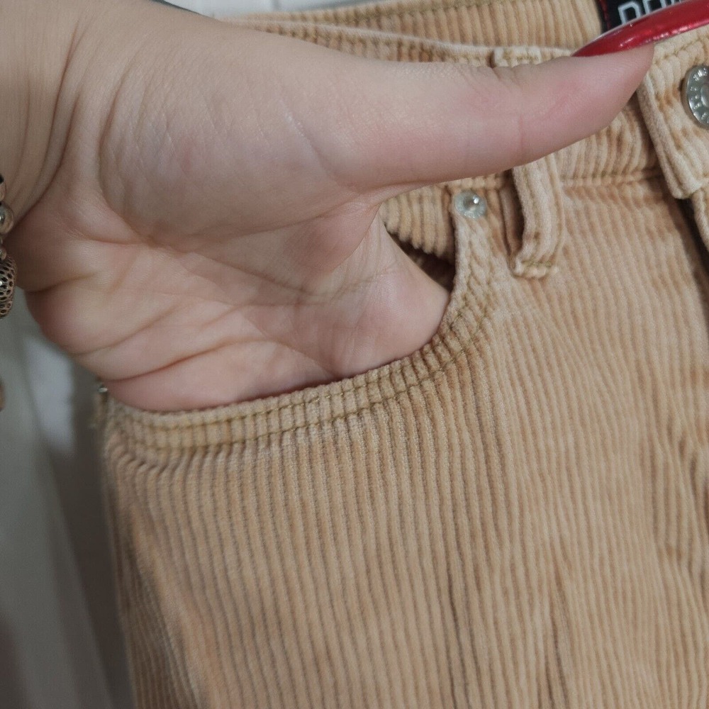 BDG High & Wide Corduroy Pants Womens 24 Light Brown 100% Cotton Pockets Zip - Picture 8 of 13